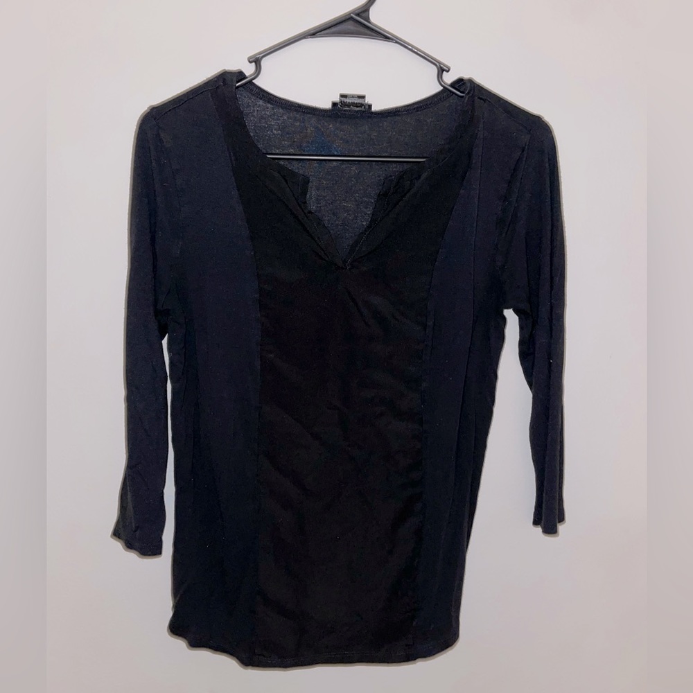 Black quarter length sleeve dress/ work top. Ann Taylor.